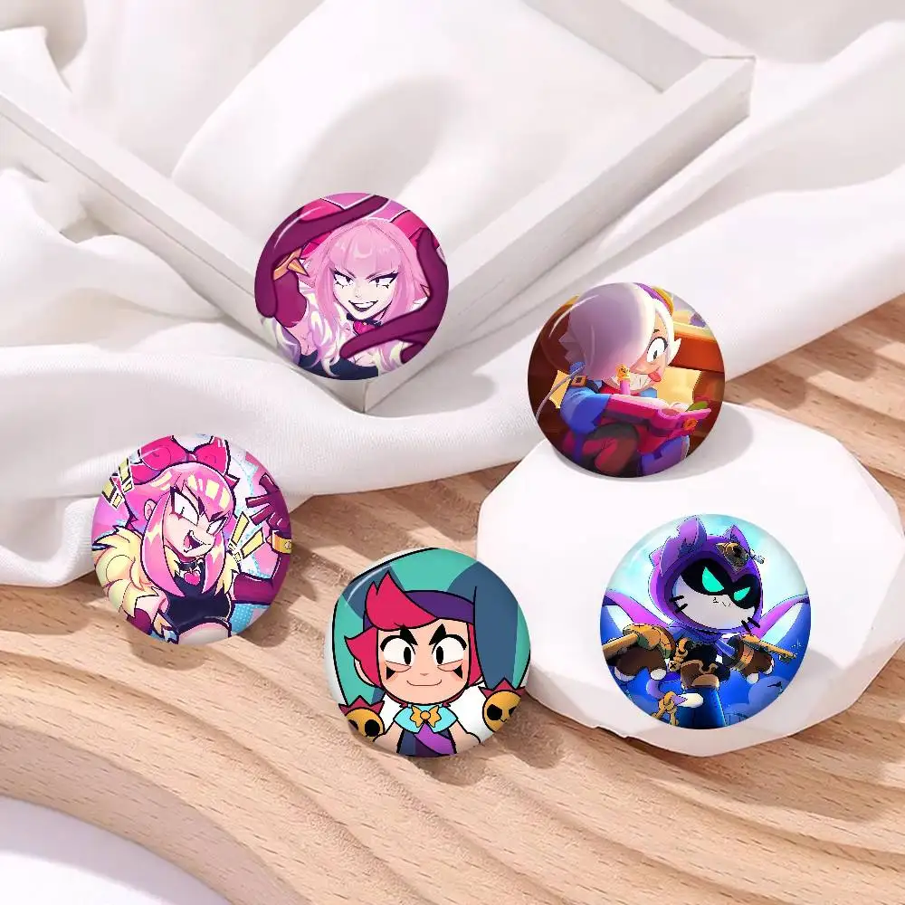 Broches nuevos de Brawl Stars, pin de botón suave, divertido y peculiar, insignia de meme de Gnarpy en un monopatín, regalos de colección para gamers