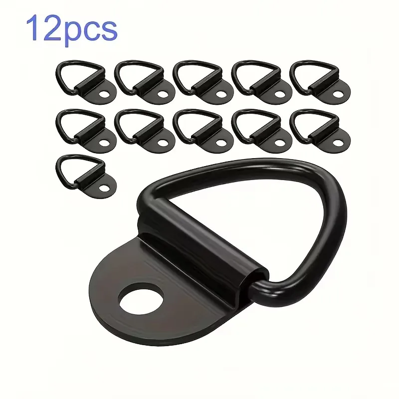 12Pcs D Rings Tie Down Anchors Ring Pull Hook Stainless Steel Lashing Ring Load Fit for Car Boat Cargo Trailer Vehicles RV Van