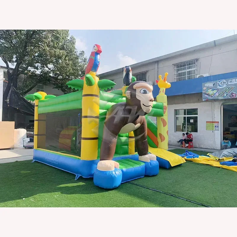 Nuevo Parque de trampolín inflable divertido, castillo hinchable, casa de rebote en la jungla para niños