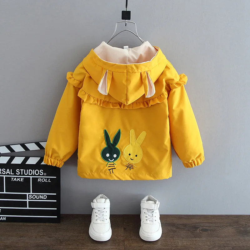 Children's coats   style girls' jackets, Korean-style trendy clothes, 1-2 years old 2 girls' windbreakers small kids with caps