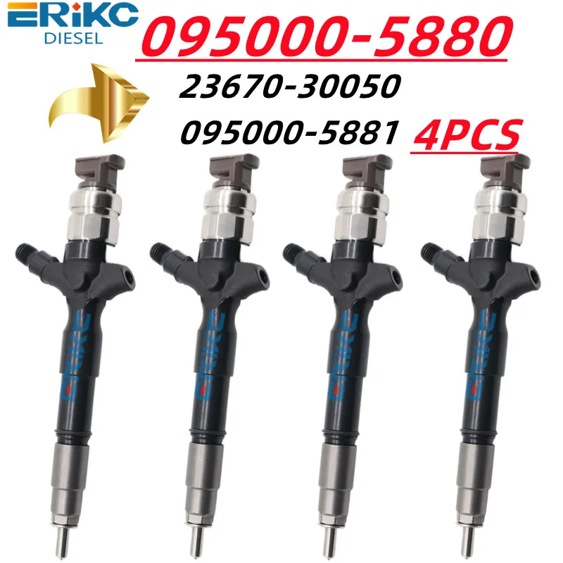 ERIKC 4X 095000-5881  DIESEL FUEL INJECTOR 095000-5880 for TOYOTA HIACE Hilux 23670-30050