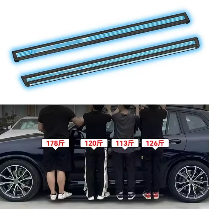 Smart Electric Side Steps, Wireless Solar Power Running Boards with Courtesy LED Light for Hongqi HS5 HS7, Aircraft Aluminum