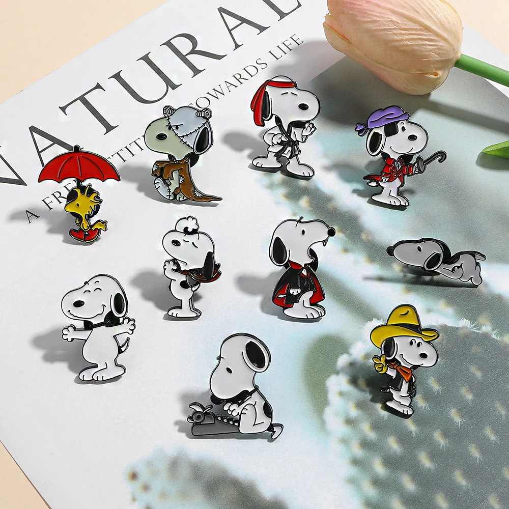 Cute Cartoon Animal Enamel Lapel Pins 10 Styles Cosplay Character Metal Brooch Jewelry for Backpack Clothing Accessories