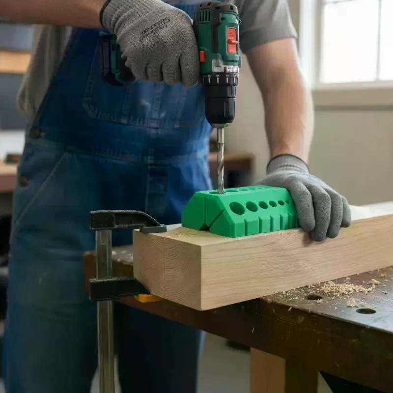45° 90° Adjustable Angle Drill Guide Jig With Scale Portable Drilling Locator Woodworking Bevel‑Joint Construction Tool