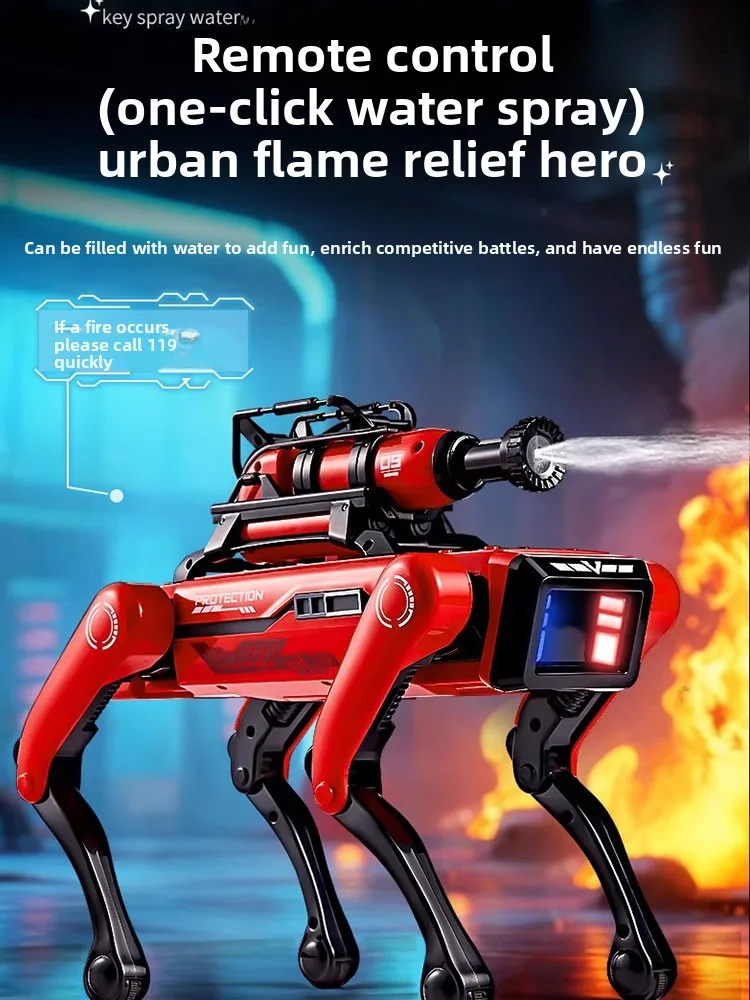 リモコン AI 消防ロボット犬 水スプレーでプログラム可能 新年ギフト ハロウィンギフト 誕生日プレゼント