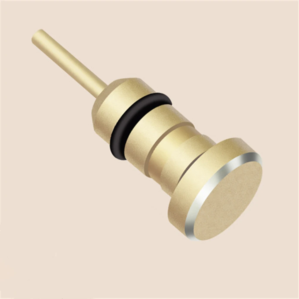 3.5 AUX Earphone Interface Phone Audio Dust Stopper Cover Mobile Phone Card Retrieve Card Pin Accessory, Gold