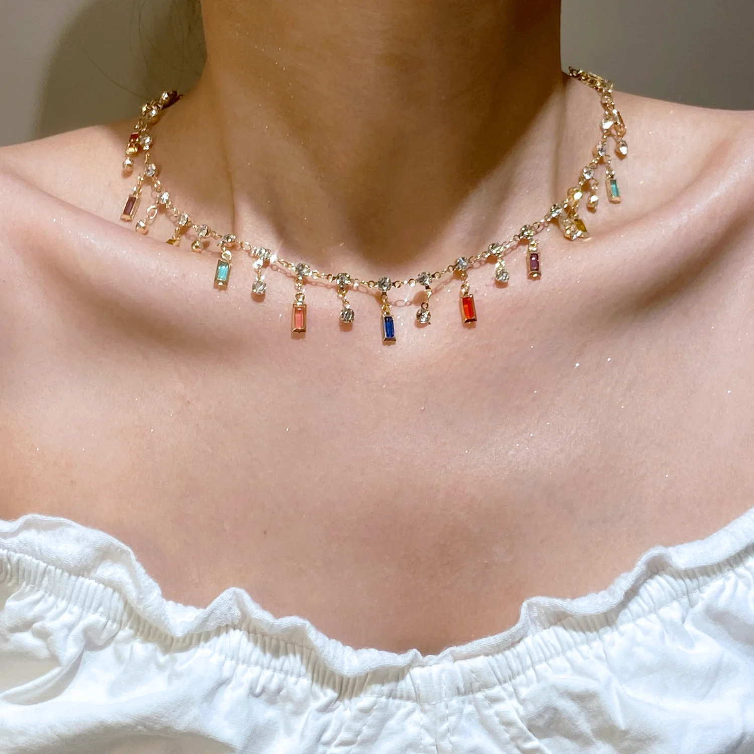 Moda Dopamin Renkli Kristal Pü - Crystal Choker Necklace incelemesi ve fiyatı
