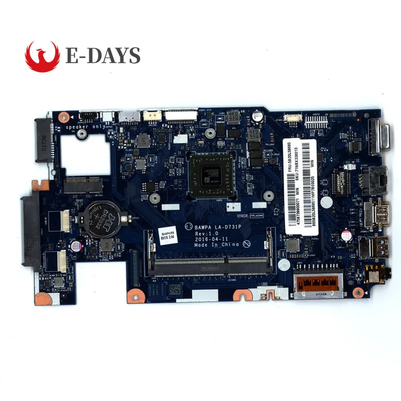 

LA-D731P Mainboard for Lenovo IdeaPad E41-15 Laptop Motherboard with AMD A6-7310 CPU UMA 100%T Test