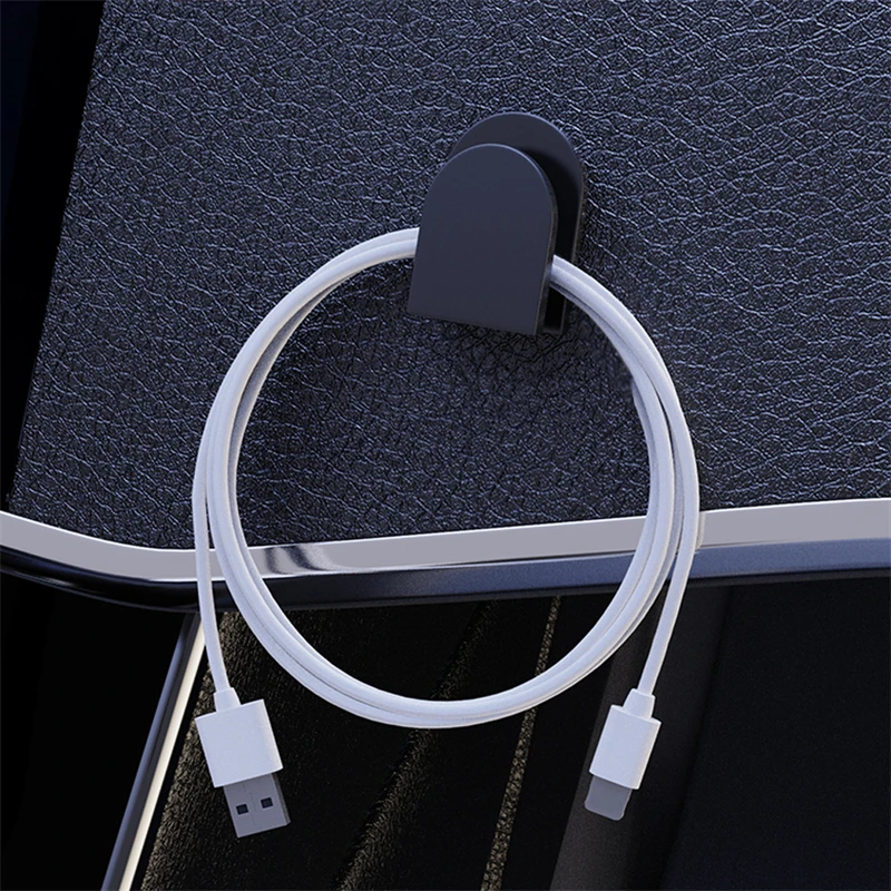 1-20pcs Car Hooks Interior Storage Holder for USB Cable Headphone Key Self-Adhesive Dashboard Wall Hanging Hook Auto Accessories