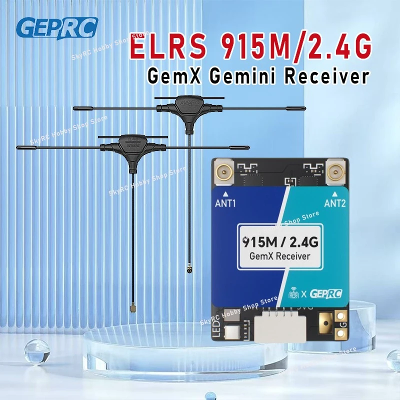 

GEPRC ELRS 915M/2.4G GemX Gemini Receiver - 25-1000Hz 100mW 5V Return Power for FPV RC DIY Parts