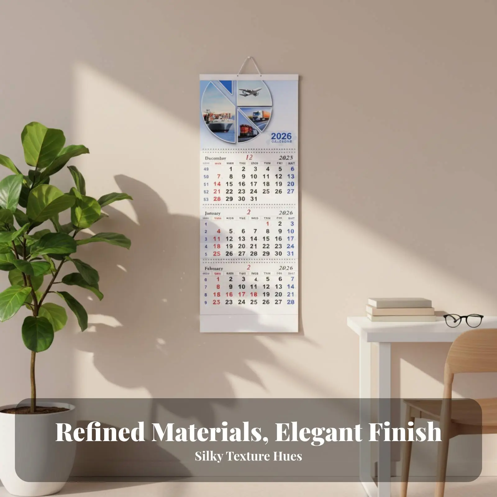 

2026 Horse Year Foldable Wall Calendar, Creative Logistics Monthly Planner, Customizable Office Calendar with Brand Logo