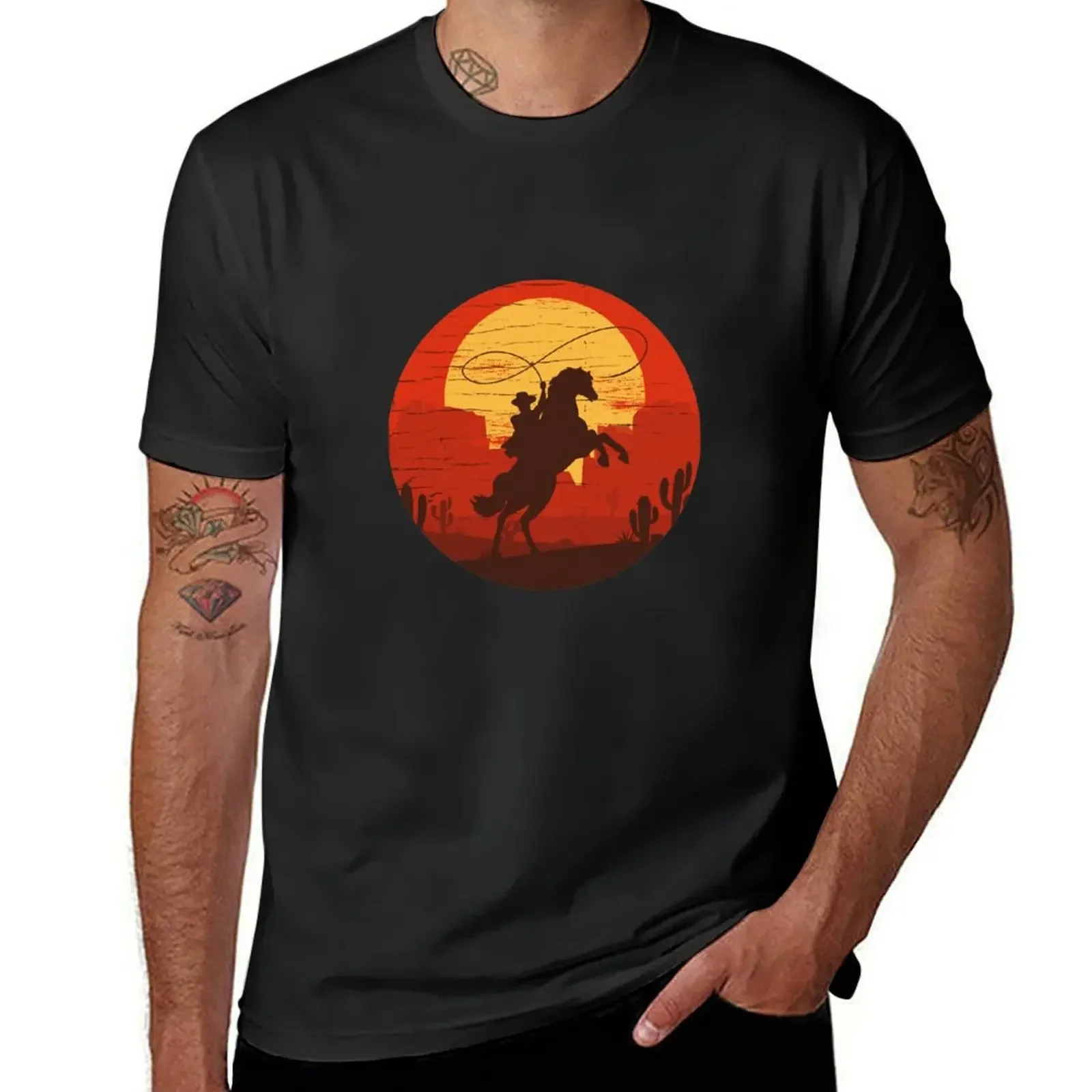 

Cowboys of the Wild West - Riding Solo T-Shirt man clothes animal prinfor boys sweat vintage clothes sweat shirts, men