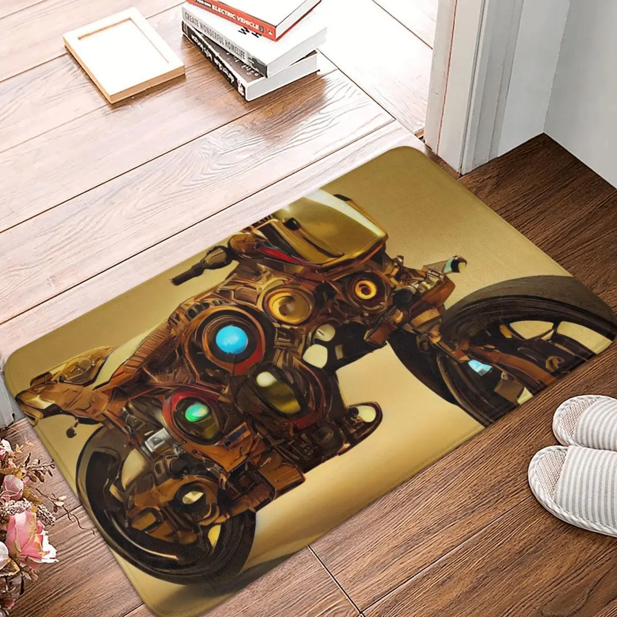 Futuristic Superbike Doormat Rug Carpet Mat Footpad Polyester Non-slip Dust-Proo Front Room Corridor Kitchen Bedroom Balcony