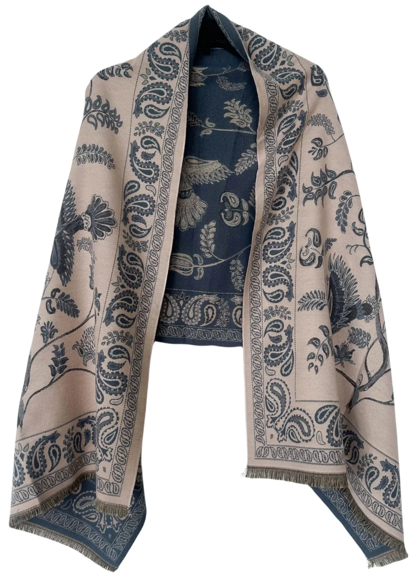 2026 Thickened Cashmere Style Scarf Women's Floral Patterned National Style Air Conditioned Room Office Warmth Photography Shawl