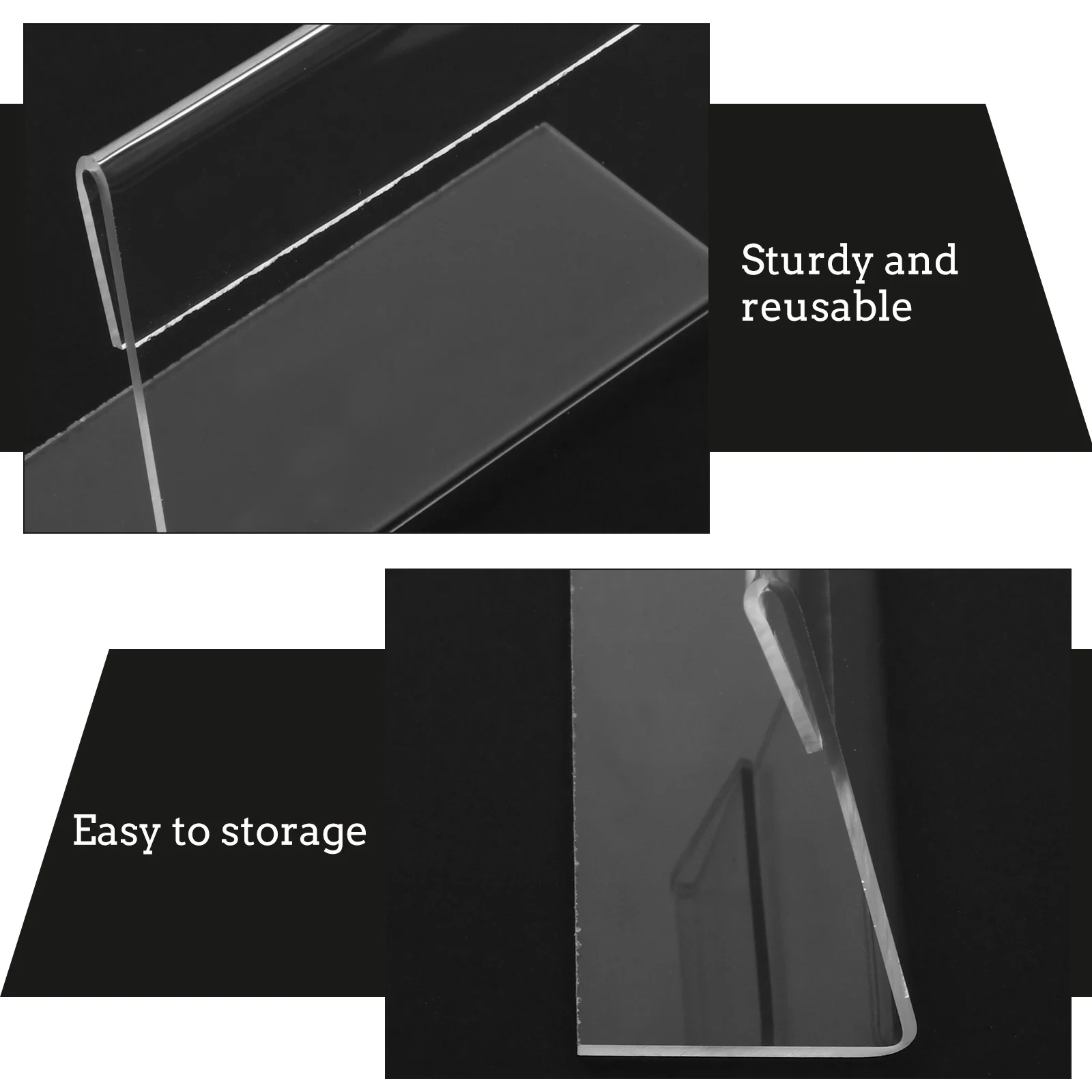 

5Pcs Clear Acrylic Sign Holders for Table Number Display Stand Versatile Desktop Menu Storage Rack Transparent Price Holder