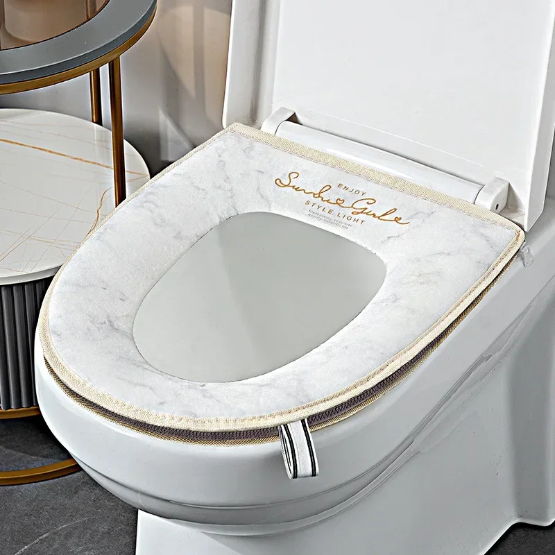 New Toilet Seat Four Seasons Universal Household Cover Summer Cushion Ring Pad Waterproof Zipper Bathroom