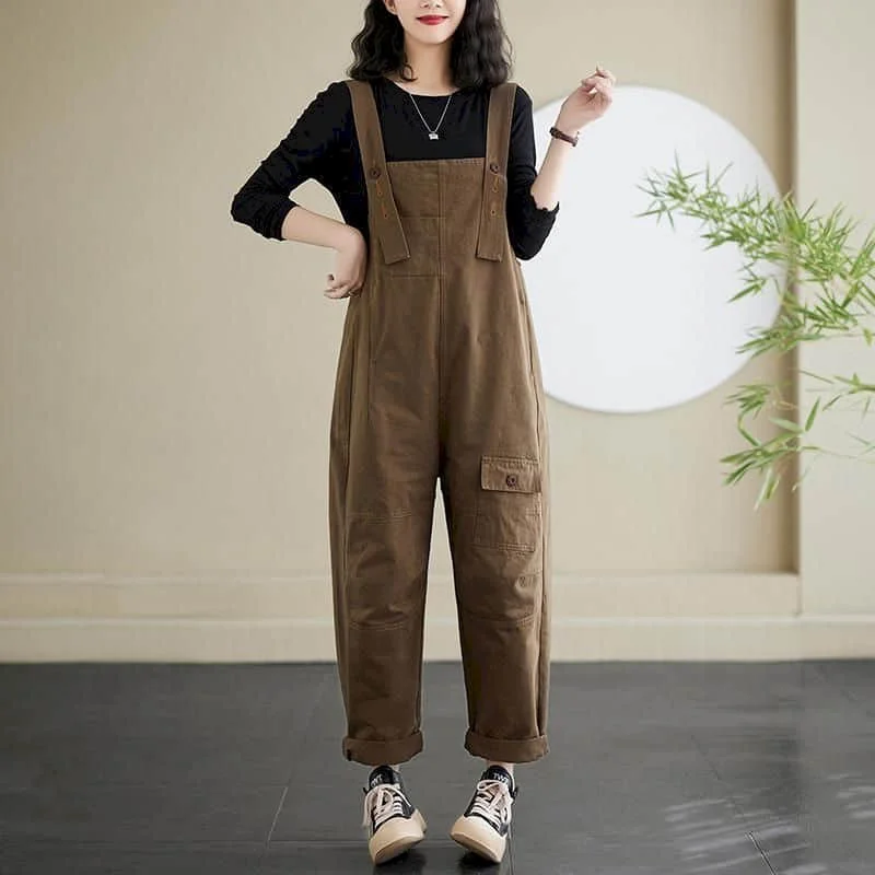 

Jumpsuits for Women Solid Straight Pants Vintage Harajuku Style Streetwears One Piece Outfit Women Casual Rompers Women Clothes