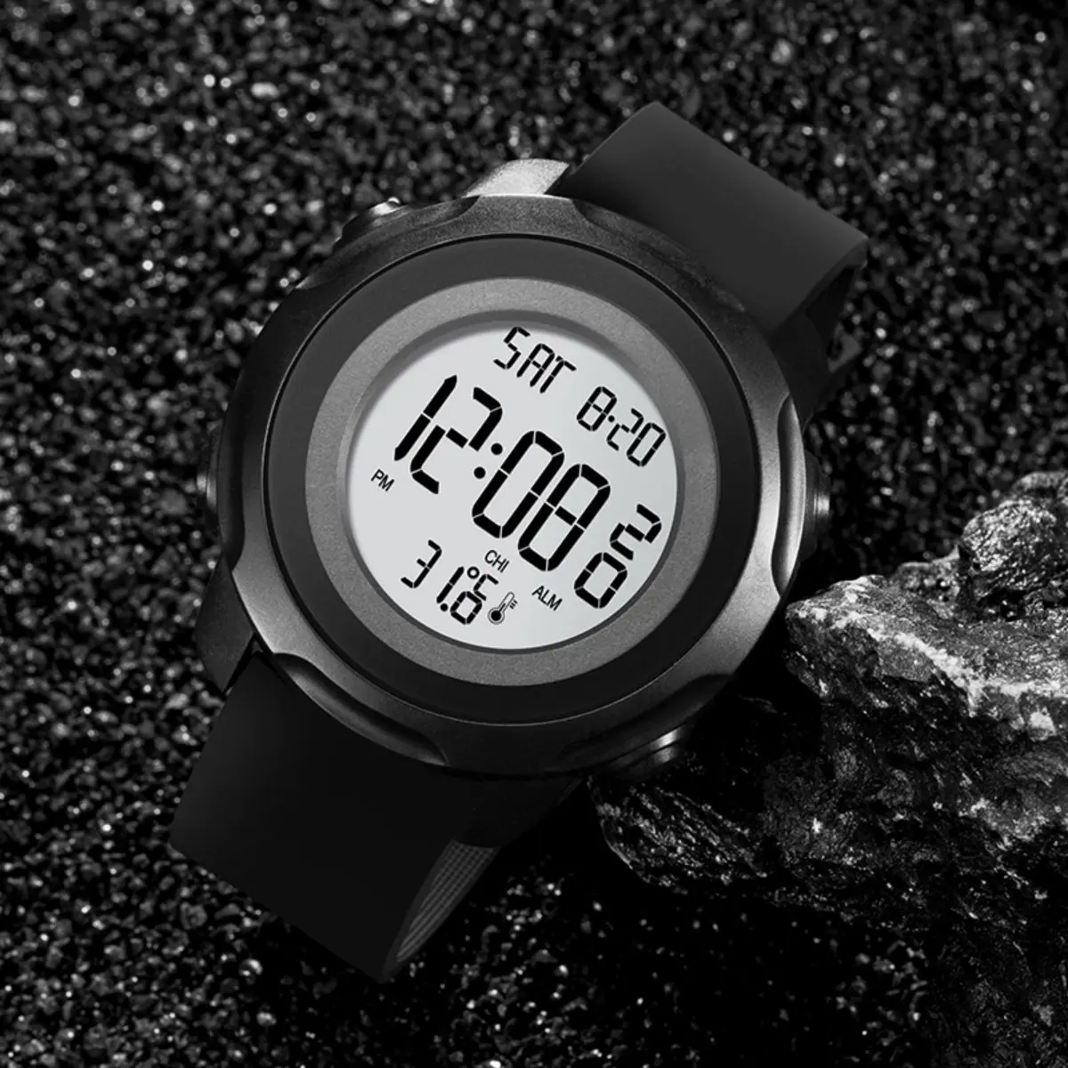 SKMEI Sport Wristwatches Digital Men 1682 5Bar Waterproof Luminous Male Temperature Watches Measurement Clock Relogio Masculino