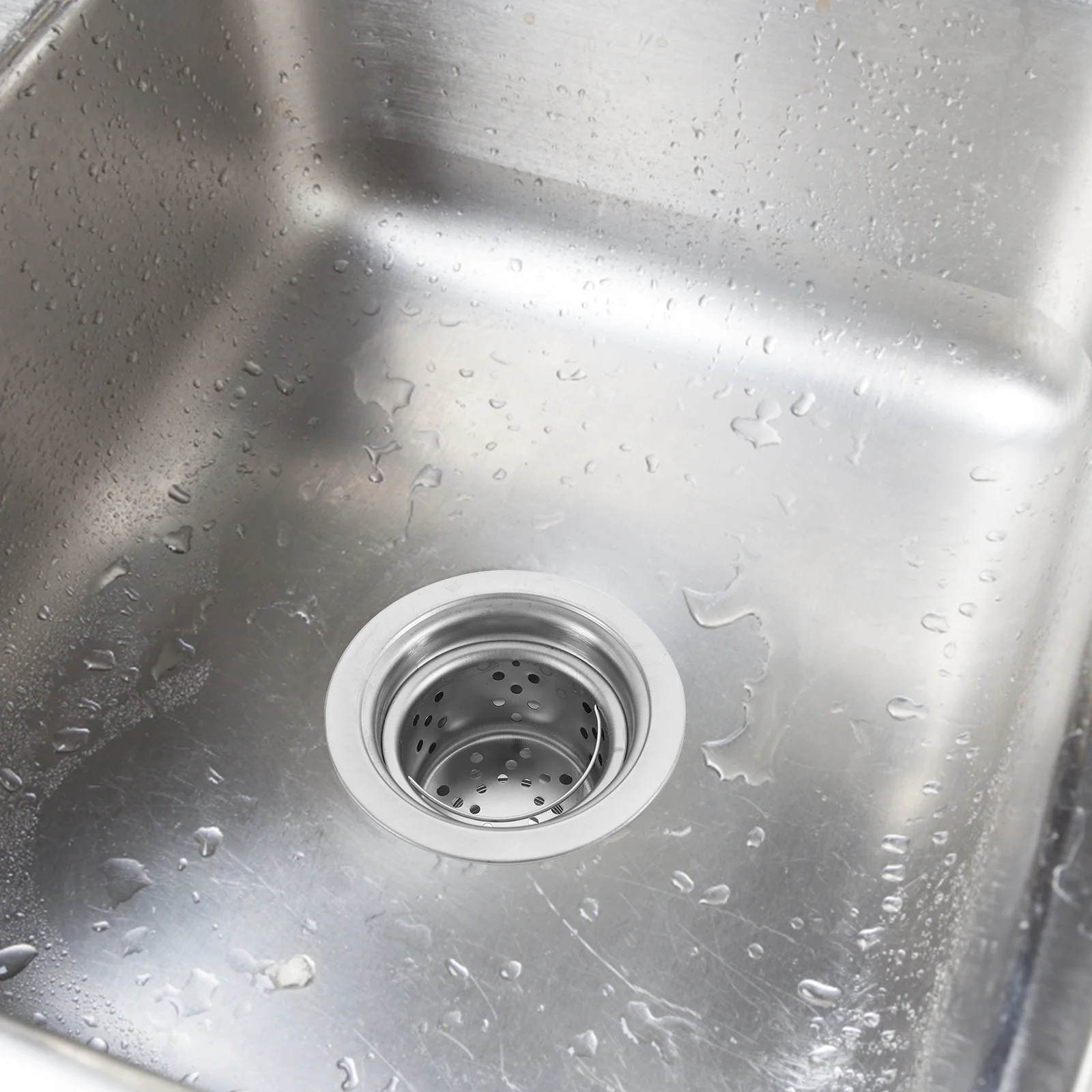 1 комплект, комплект сливного фильтра для кухонной раковины, нержавеющая сталь, защита от засорения, легко чистится, гладкие края, долговечная цепь с пробкой для раковины