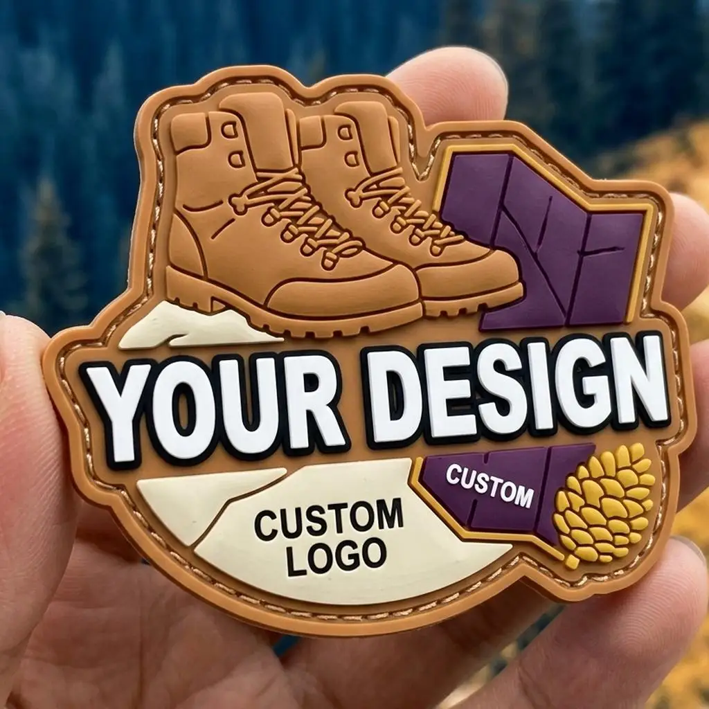 Large Quantity Custom‑Designed 3D Texture Embossed Silicone Stickers Detachable Fastener Badges For Apparel Hats