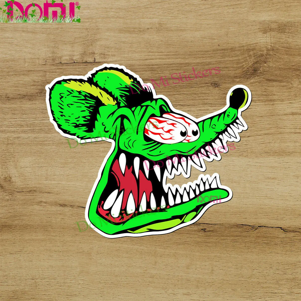 DOMI Rat Fink Hot Rod Premium Quality Car Sticker Car Window Motocross Racing Laptop Helmet Trunk Wall Vinyl Decal