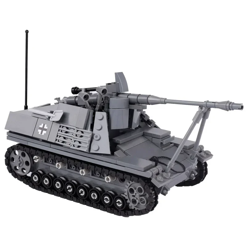 WW2 Military German Marder Series Anti-aircraft Gun Tank Building Blocks Armed Combat Soldiers Model Bricks Toys For Gifts