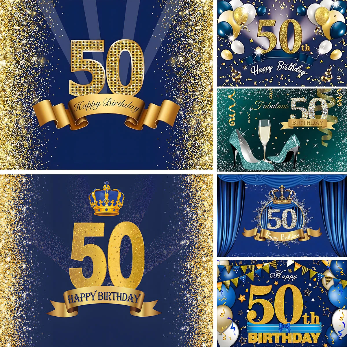 50th Birthday Party Photography Backdrop Decorations For Women Rose Gold Background Banner Cheers To 50 Years camera background