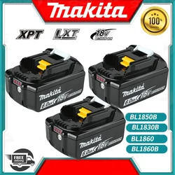 Makita-batería recargable para herramientas eléctricas, pila 100% original de 18V, 6.0Ah, con cargador LED de repuesto, LXT, BL1860B, BL1860, BL1850