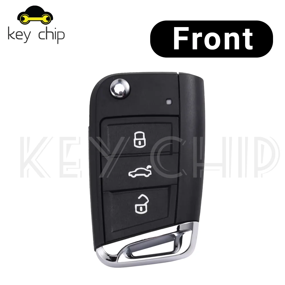 48チップ 5G6959752Q 48チップ VWゴルフMk7、シュコダオクタビア用3ボタンカーリモコンキーシェル折りたたみ式