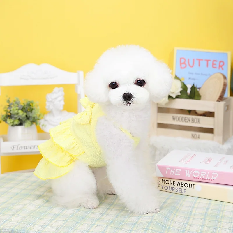 Pet Clothes Spring And Summer Thin Style Dog Skirt Teddy Bichon Small Dog Cat Clothing Puppy Dress Doggy Costume Ropa Perro