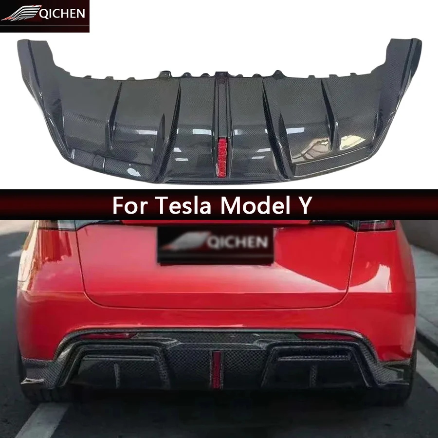 

For Tesla Model Y IMP style Carbon Fiber Back lip Car Rear Bumper Diffuser Splitters Spoiler Upgrade Car Accessories Body Kit