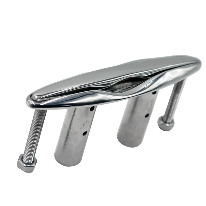 

316 stainless steel marine hardware mirror high polished marine cleat pull up cleat for yacht sailboat