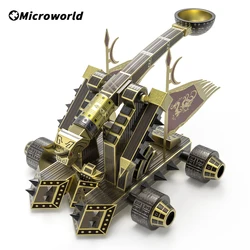 Microworld 3D Metal Styling Puzzle Game Catapult Chariot Model Kits Laser Cutting DIY Assemble Jigsaw Toys For Teen Adults Kids