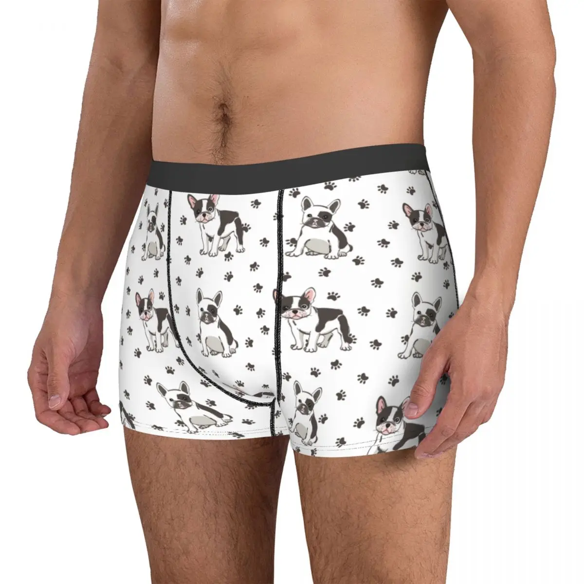 French Bulldog Dog Men's Underwear Animal Boxer Briefs Shorts Panties Novelty Breathable Underpants for Male Plus Size