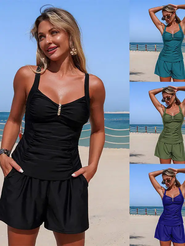 

Новый женский купальник-бикини 2026 года с широкими брюками-шароварами, раздельный дизайн, прочный и удобный купальный костюм