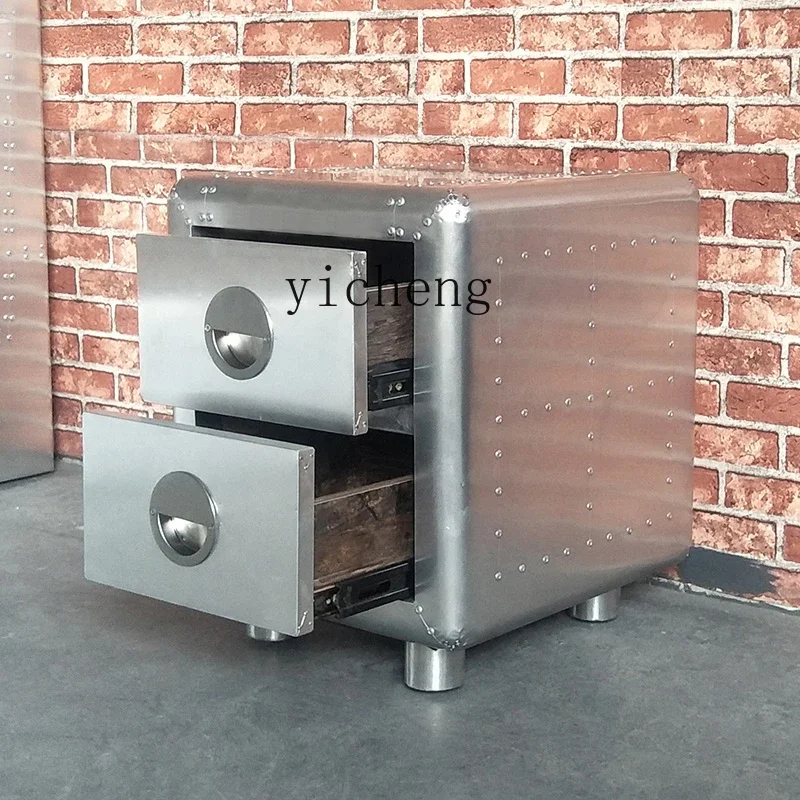 

antique furniture personalized bedside table metal creative small corner cabinet aluminum storage