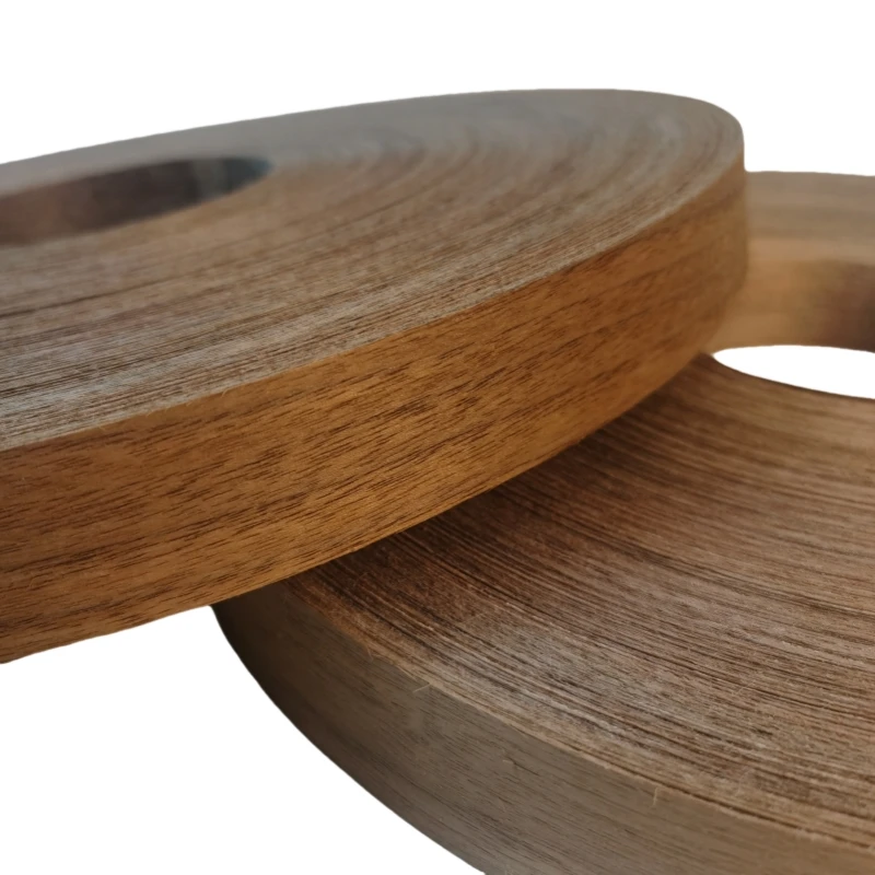 25M/Roll of Walnut Edge Banding, Real Wood Flexible Veneer Edging Tape, Natural Walnut Wood Veneer Strips for Plywood, Furniture