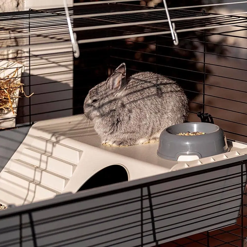 Two Floors Cage for Rabbits The Rabbit 100 Double, A House for Small Animals, Hutch with Accessories Included