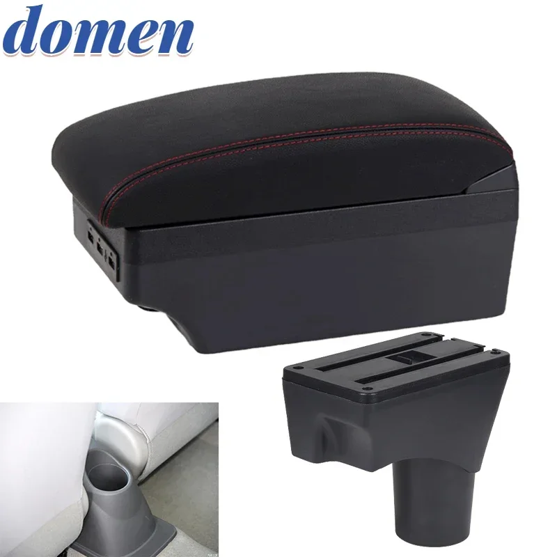 

For Nissan Sunny Versa armrest box USB Charging Double layer accessories For Nissan March Micra K13 MK4 IV Car Armrest