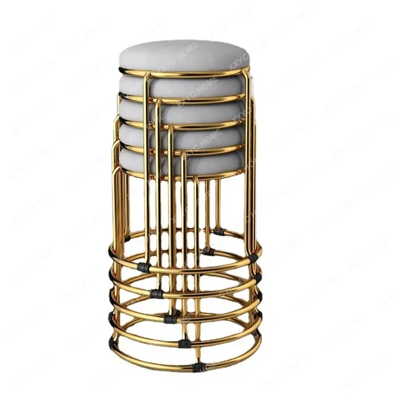 

Light luxury stool home can be stacked round stool living room small stool modern simple table chair makeup bench