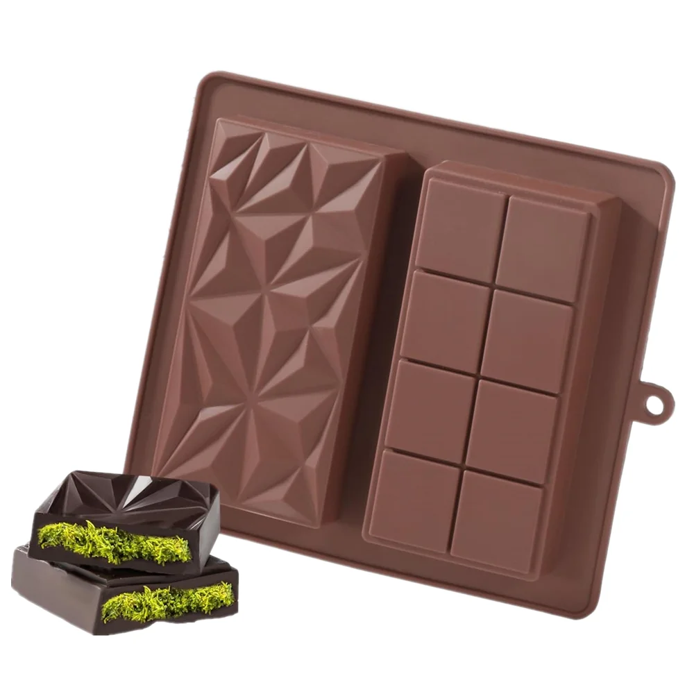 

Deep Chocolate Bar Mold Silicone 1Inch Dubai Pistachio Chocolate Bar Thick Mold for Stuffed Bar Large Candy Bar Mold for Filling