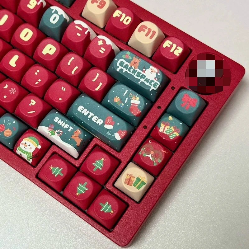 Christmas Themed Keycap Set Five Sided Sublimation SO Profile 137keys MX Cross Full Set DIY Keycaps Christmas Gifts