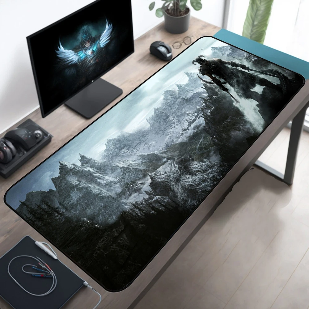 Skyrim لوحة ماوس ألعاب كبيرة 900x400 لوحة ماوس كمبيوتر ألعاب الكمبيوتر المحمول ماوس حصيرة مكتب Mausepad XL سيليكون لوحة المفاتيح حصيرة مكتبية