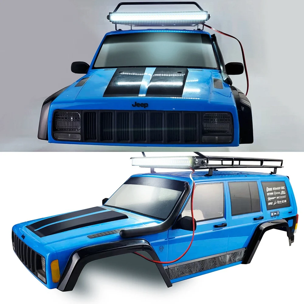 Metal Roof Rack Luggage Carrier With LED Lights For 1/10 RC Crawler Car Axial SCX10 Traxxas TRX4 Bronco RC4WD D90 YK4102