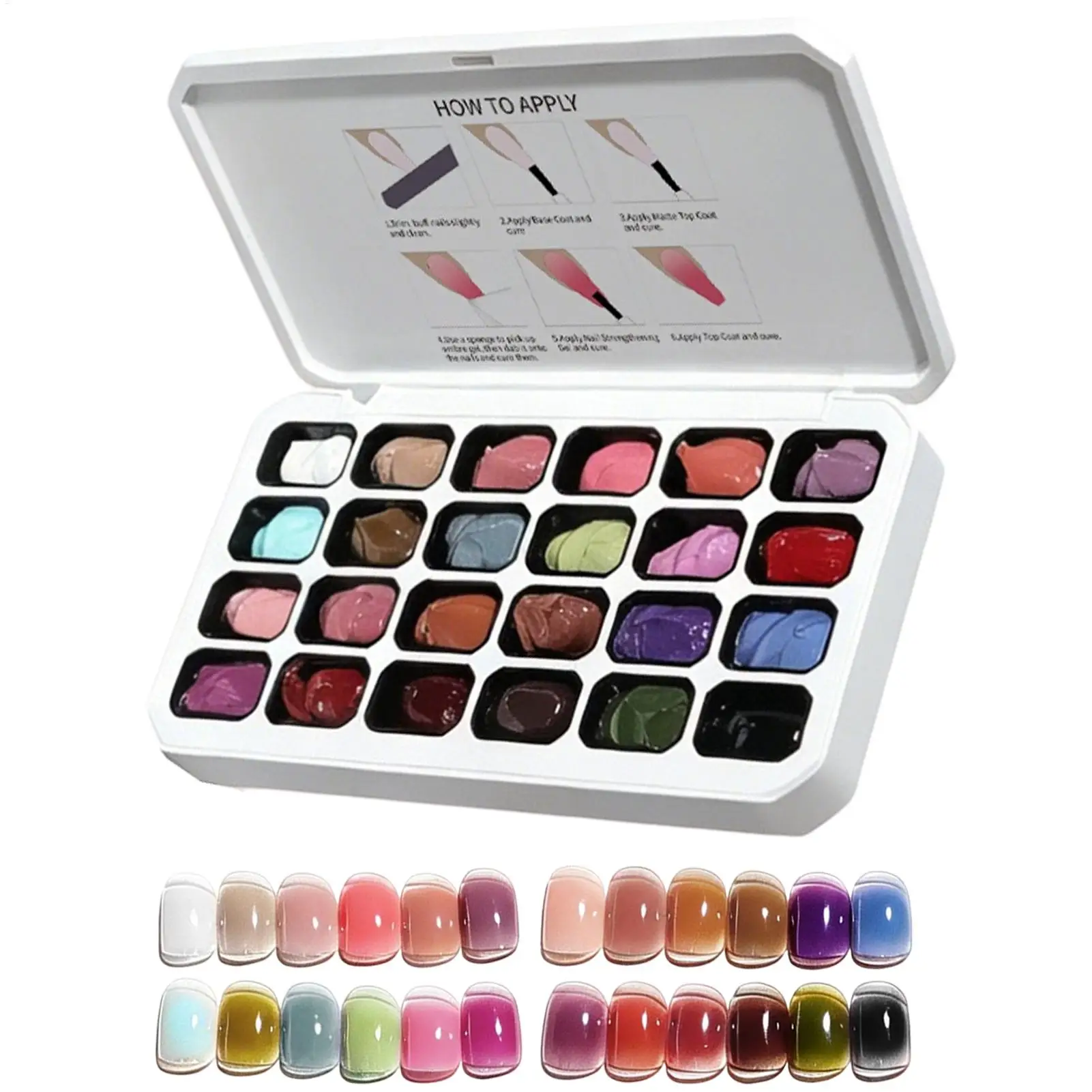 Painting Gel 24 Colors Patting Manicure Art Palette Nail Gel for Beginners Women Girls Home Salon Travel Party Spa Studio