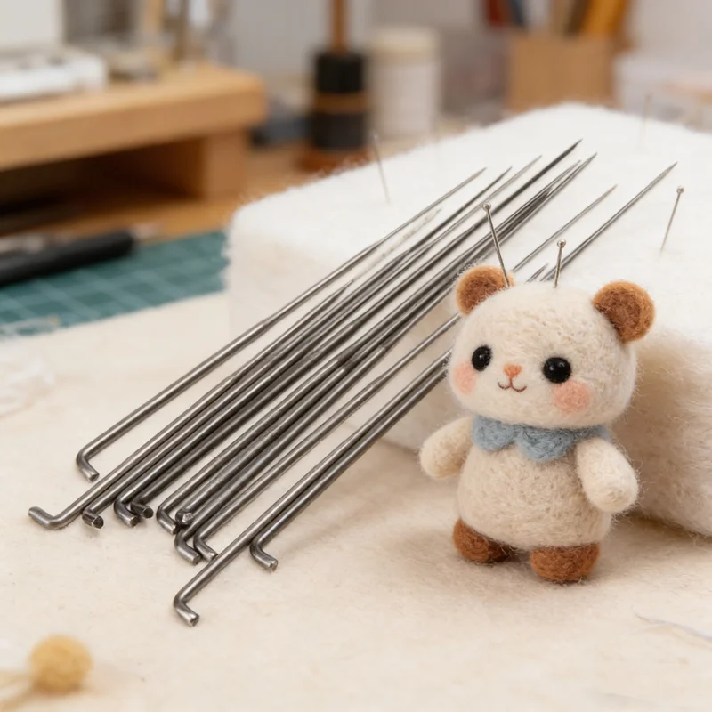 Hot 10Pcs DIY Craft Needlework Poke S/M/L Size Wool Felting Iron Needles Felt Tool Kit Needle Starter Beginners Needle Felting