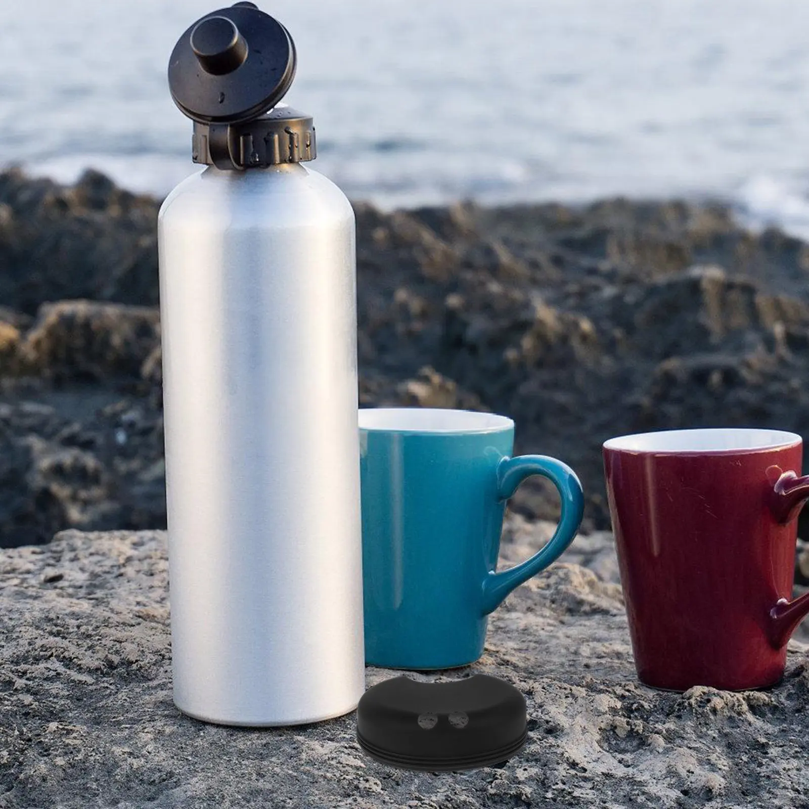 Anti-Spill Water Bottle Cap Splash Guard for Wide Mouth Cups Leak-Proof Plastic Lid for Drinks Container Protection
