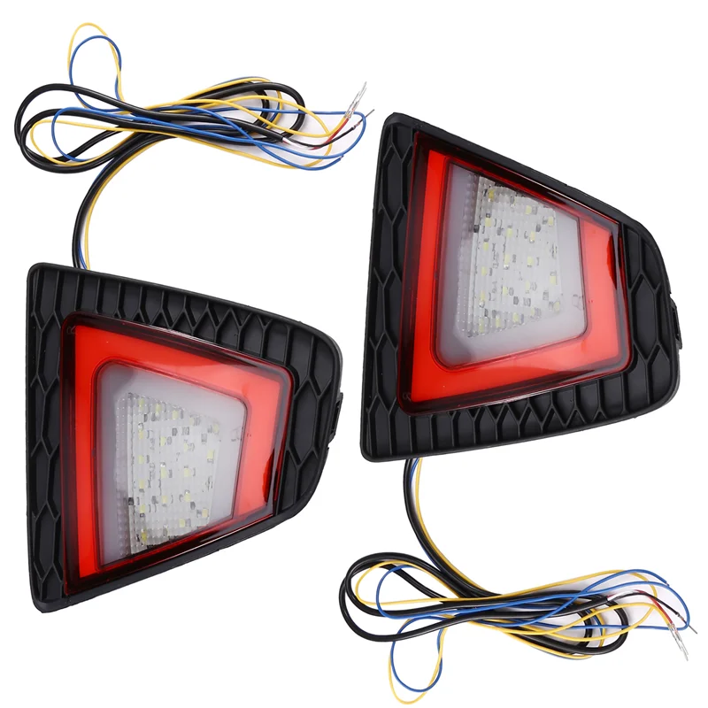 

Для Honda Fit 2014-2017 светодиодные фары заднего бампера автомобиля, дневные ходовые огни, указатели поворота, реверс и функции тормоза