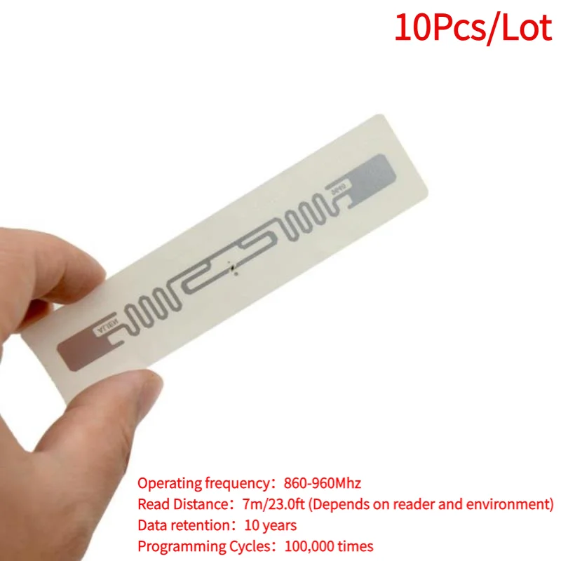 10Pcs/Lot Long Range RFID UHF Tag Sticker Wet Inlay 860-960mhz Alien U7 EPC.