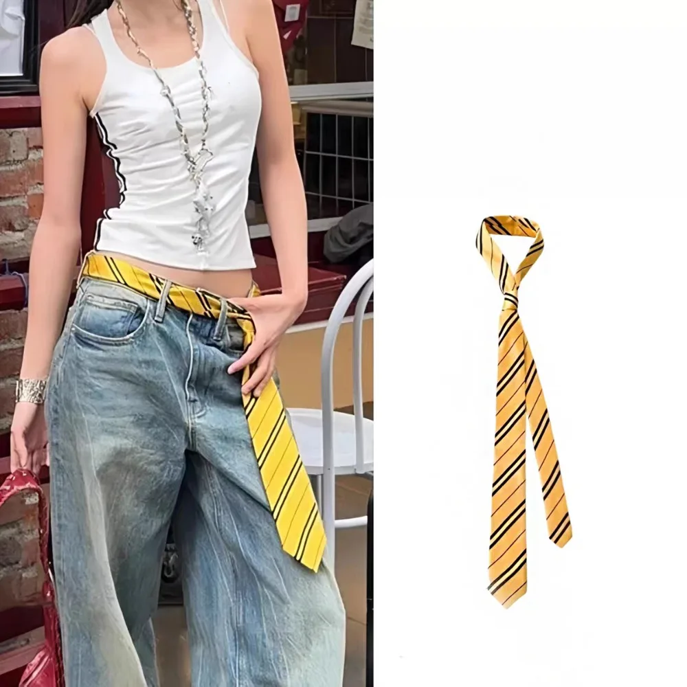 

Fashion Korean Striped Tie Stripe Printed Shirt Tie Decoration Long Retro JK Uniform Necktie Women